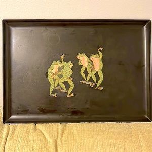 Couroc vintage 4 dancing frogs serving tray